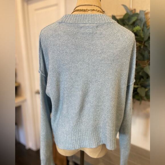 American Eagle Light Blue Crew Neck Sweater S - Picture 6 of 9